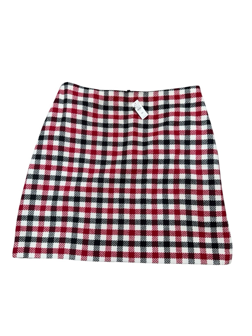 Talbots Plaid Wool Blend Skirt Womens 18 NWT Red Black White Check Knee Length